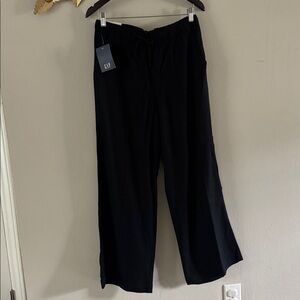 GAP Black Drawstring Wide-Leg Pants